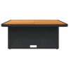 Table de jardin noir 110x110x71cm résine tressée et bois acacia 560903560903