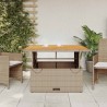 Table de jardin beige 110x110x71 cm résine tressée bois acacia 560904560904