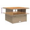 Table de jardin beige 110x110x71 cm résine tressée bois acacia 560904560904