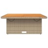 Table de jardin beige 110x110x71 cm résine tressée bois acacia 560904560904