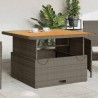 Table de jardin gris 110x110x71 cm Résine tressée bois d'acacia 560907560907