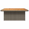 Table de jardin gris 110x110x71 cm Résine tressée bois d'acacia 560907560907
