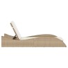 Chaise longue avec coussin beige 60x205x73 cm résine tressée 560914560914