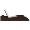 Chaise longue avec coussin marron 60x205x73 cm résine tressée 560917560917
