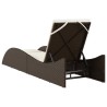 Chaise longue avec coussin marron 60x205x73 cm résine tressée 560917560917