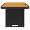 Table de jardin noir 90x55x71 cm résine tressée et bois acacia 560920560920