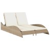Chaise longue avec coussins beige 114x205x73 cm résine tressée 560921560921