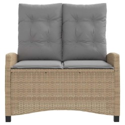 Banc inclinable de jardin avec coussins beige résine tressée 560922560922