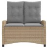 Banc inclinable de jardin avec coussins beige résine tressée 560922560922