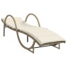 Chaise longue avec coussin beige 60x199x42 cm résine tressée 560923560923