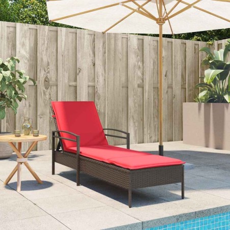 Transat avec coussin Marron 63 x 200 x 81 cm polyrotin 560926560926