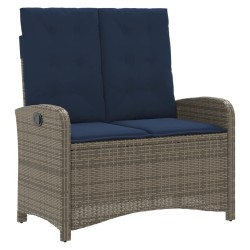 Banc inclinable de jardin avec coussins gris résine tressée 560928560928