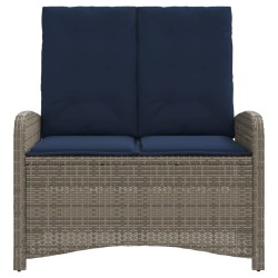 Banc inclinable de jardin avec coussins gris résine tressée 560928560928