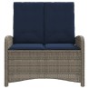 Banc inclinable de jardin avec coussins gris résine tressée 560928560928