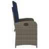 Banc inclinable de jardin avec coussins gris résine tressée 560928560928