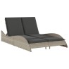 Chaise longue avec coussins gris clair 114x205x73 cm poly rotin 560929560929