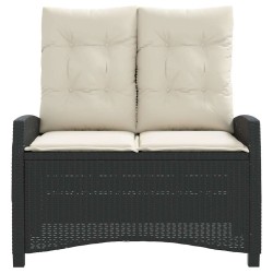 Banc inclinable de jardin avec coussins noir résine tressée 560930560930
