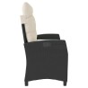 Banc inclinable de jardin avec coussins noir résine tressée 560930560930