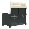 Banc inclinable de jardin avec coussins noir résine tressée 560930560930