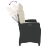 Banc inclinable de jardin avec coussins noir résine tressée 560930560930