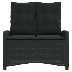 Banc inclinable de jardin avec coussins noir résine tressée 560931560931