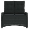 Banc inclinable de jardin avec coussins noir résine tressée 560931560931