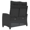Banc inclinable de jardin avec coussins noir résine tressée 560931560931