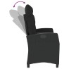 Banc inclinable de jardin avec coussins noir résine tressée 560931560931
