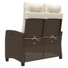 Banc inclinable de jardin avec coussins marron résine tressée 560933560933