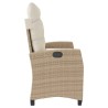 Banc inclinable de jardin avec coussins beige résine tressée 560934560934