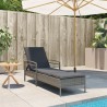 Chaise longue avec coussin gris 63x200x81 cm résine tressée 560936560936