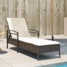 Chaise longue avec coussin marron 63x200x81 cm résine tressée 560937560937