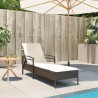 Chaise longue avec coussin marron 63x200x81 cm résine tressée 560937560937