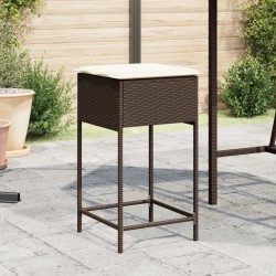 Tabourets de bar jardin coussins lot de 2 marron résine tressée 560941560941
