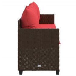 Chaise longue avec coussins marron résine tressée 560942560942