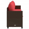 Chaise longue avec coussins marron résine tressée 560942560942