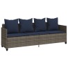Chaise longue avec coussins gris résine tressée 560945560945