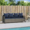 Chaise longue avec coussins gris résine tressée 560945560945