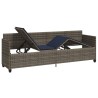 Chaise longue avec coussins gris résine tressée 560945560945