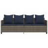 Chaise longue avec coussins gris résine tressée 560945560945