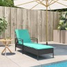 Transat avec coussin 1-personne Noir 63 x 200 x 81 cm polyrotin 560947560947