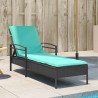 Transat avec coussin 1-personne Noir 63 x 200 x 81 cm polyrotin 560947560947