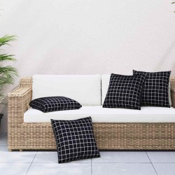 Coussins Éparpillés À carreaux 4 pcs Carreaux Noirs 40 x 40 cm 561186561186