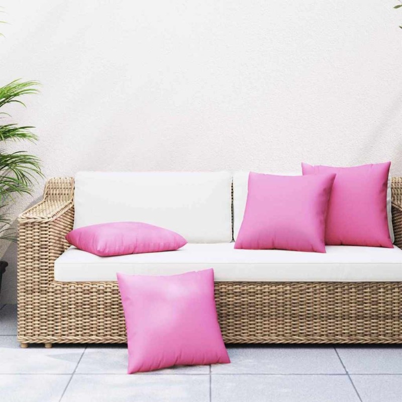 Coussins Éparpillés 4 pcs Rose 50 x 50 cm Tissu en Polyester 561189561189