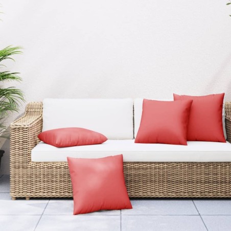 Coussins de canapé lot de 4 rouge 40x40 cm tissu 561195561195