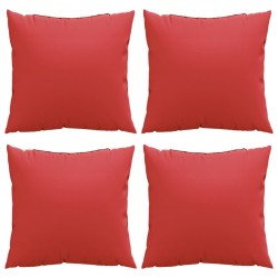 Coussins de canapé lot de 4 rouge 40x40 cm tissu 561195561195