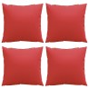 Coussins de canapé lot de 4 rouge 40x40 cm tissu 561195561195