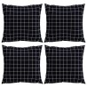 Coussins Éparpillés À carreaux 4 pcs Carreaux Noirs 50 x 50 cm 561197561197