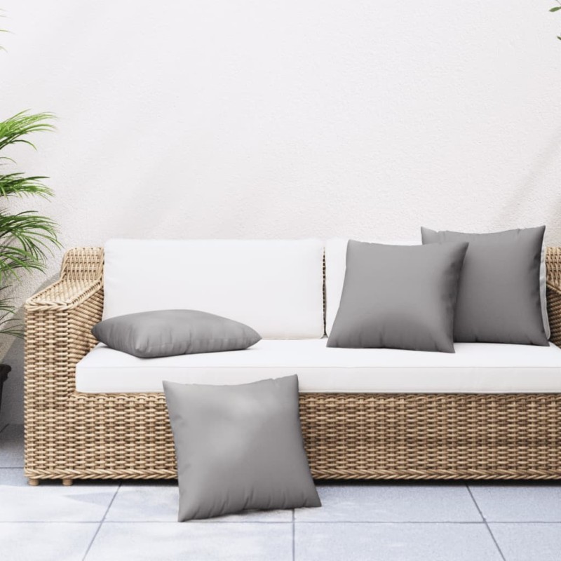 Coussins de canapé lot de 4 gris 50x50 cm tissu 561200561200
