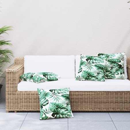 Coussins de canapé lot de 4 motif de feuilles 50x50 cm tissu 561202561202